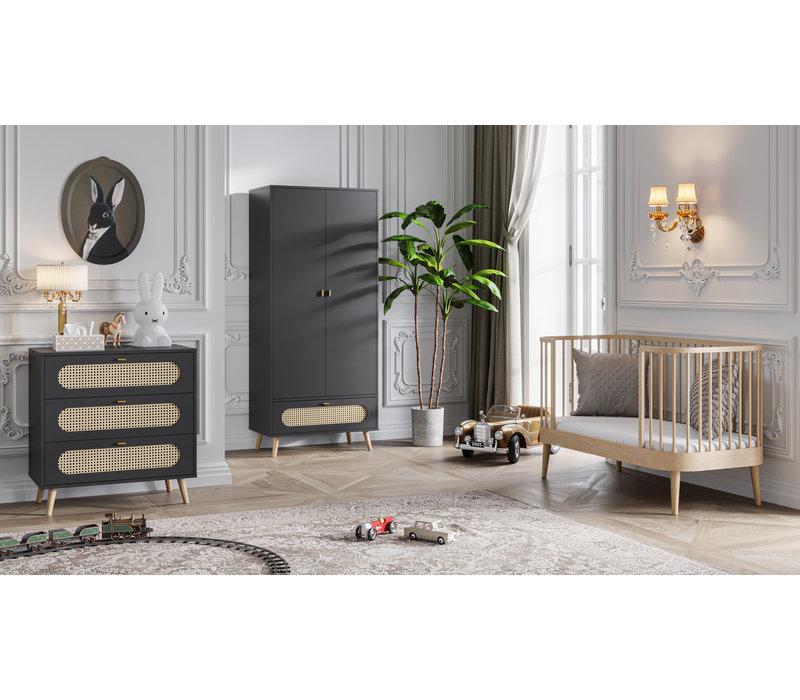 CANNE 2-door wardrobe black