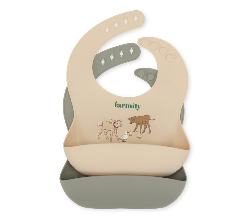 Silicone bib 2-pack Farm