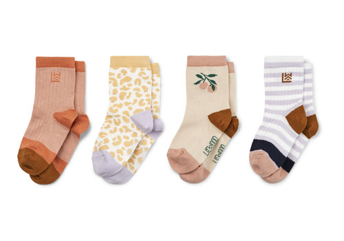 Liewood Silas cotton socks 4-pack Leo/ Jojoba