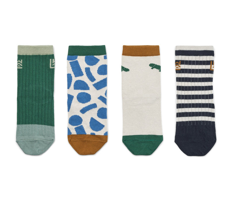 Silas cotton socks 4-pack Paint stroke/ Sandy