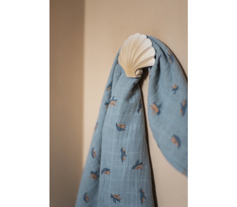 Muslin cloth 110x110cm - Peppy Penguins