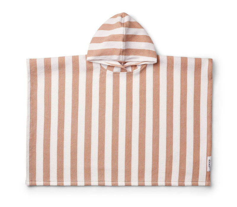 Paco poncho Stripes White/ Tuscany rose