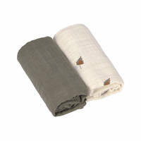 Swaddle & Burp Blanket M 2pcs 60x60cm taupe