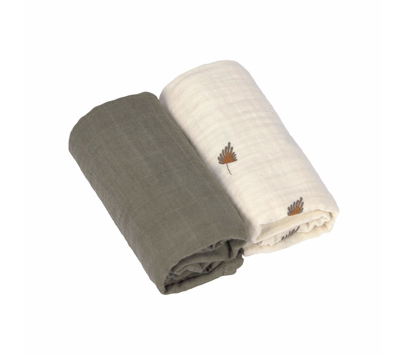 Swaddle & Burp Blanket M 2pcs 60x60cm taupe