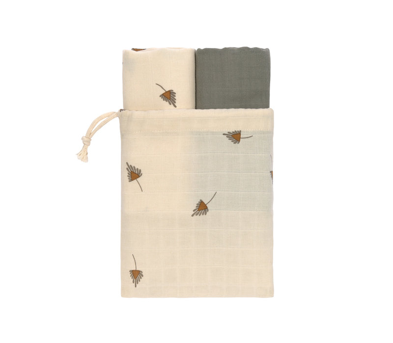 Swaddle & Burp Blanket M 2pcs 60x60cm taupe