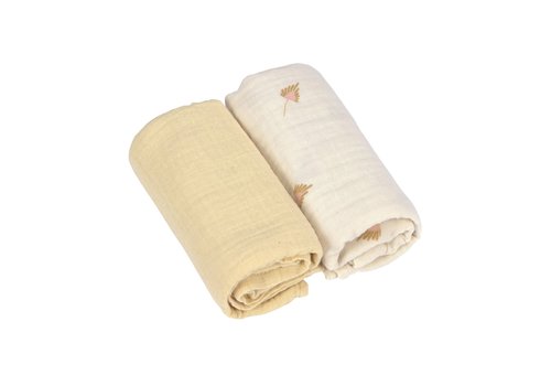 Lässig Swaddle & Burp Blanket M 2pcs 60x60cm curry