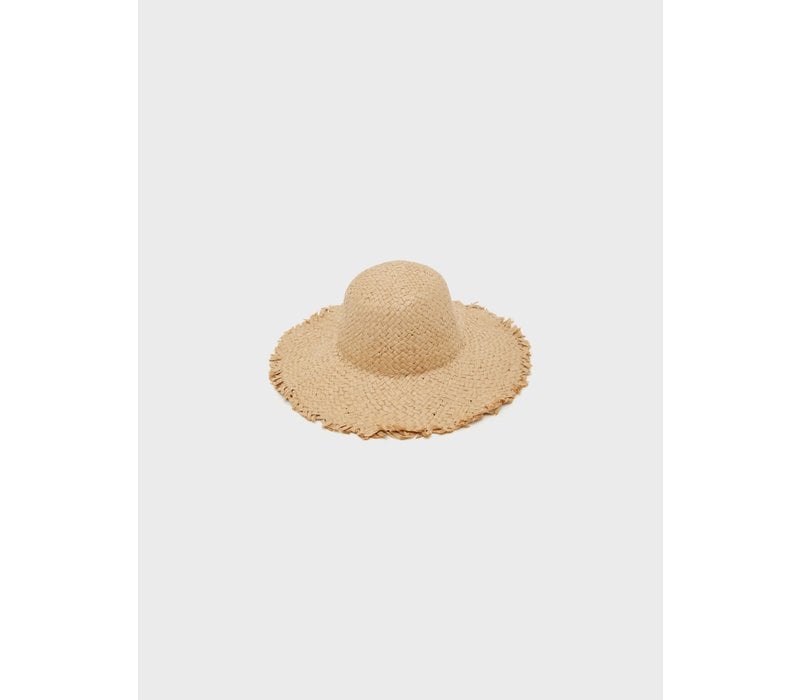 Wide beach hat straw White Pepper