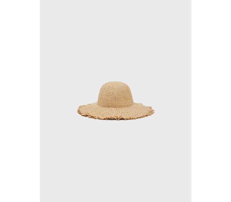 Wide beach hat straw White Pepper