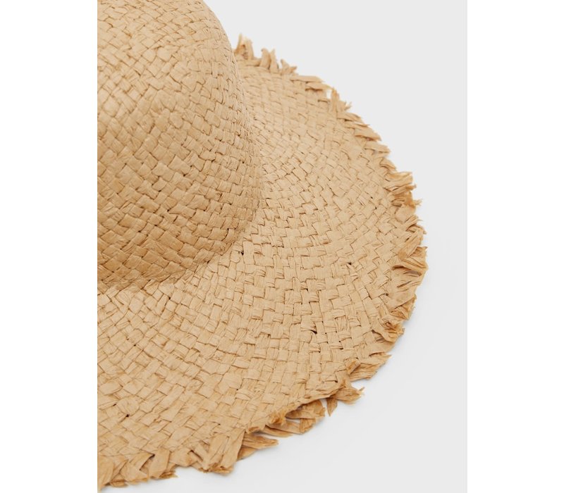 Wide beach hat straw White Pepper