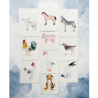 In A Flashcard miniset Farm friends