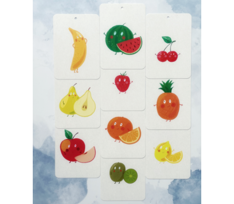 In A Flashcard miniset Fruity friends