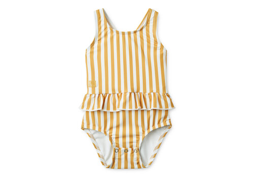 Liewood Amina Baby Swimsuit Stripe Yellow mellow/ White