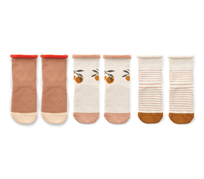 Eloy Baby Socks 3-Pack Peach/ Sandy