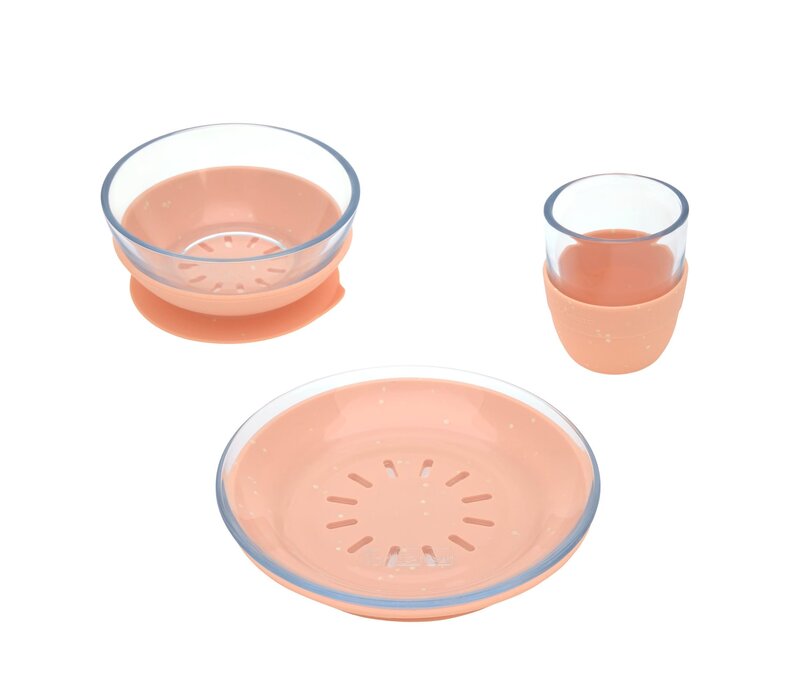 Dish Set Glass apricot