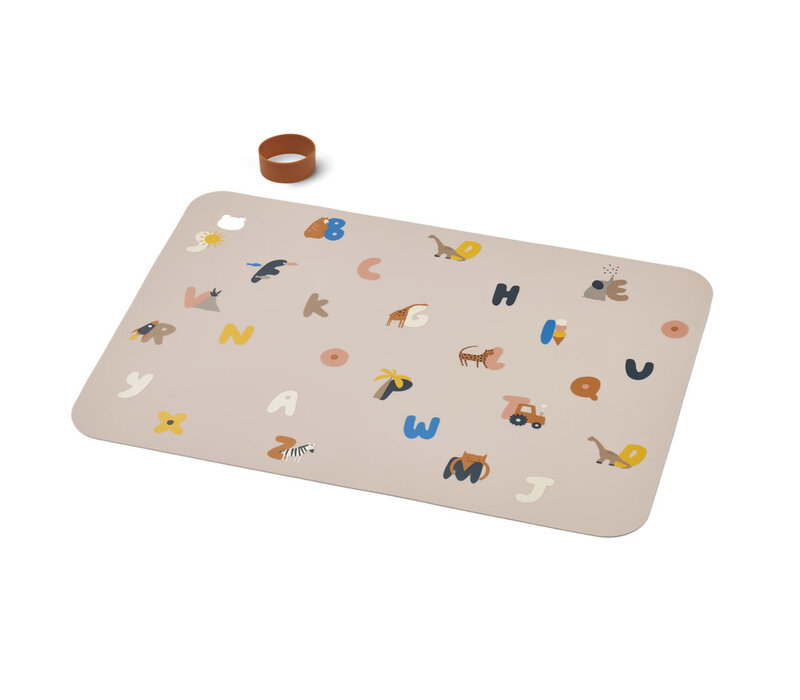 Jude Printed Placemat Alphabet/ Sandy