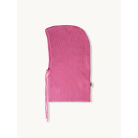 Merino hooded neck warmer raspberry