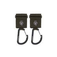 Stroller hooks with carabiner 2-pack olive