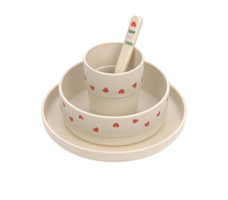 Dish Set Happy Rascals Heart lavender