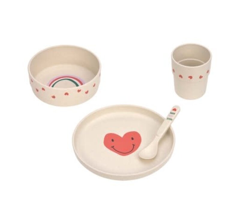 Dish Set Happy Rascals Heart lavender