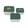 Lässig Snackbox Stainless Steel 3 pcs Happy Rascals Smile green