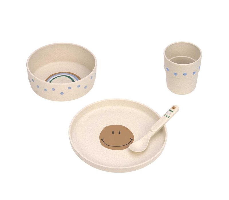 Dish Set Happy Rascals Smile sky blue