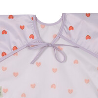 Long Sleeve Bib 2 pcs Heart lavender