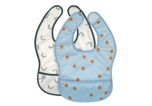 Lässig Lightweight Bib 2 pcs Smile sky blue