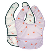 Lightweight Bib 2 pcs Heart lavender