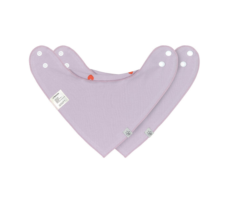 Bandana/cowl-neck 2 pcs Heart lavender