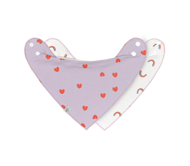 Bandana/cowl-neck 2 pcs Heart lavender