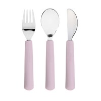 Cutlery with Silicone Handle 3 pcs Heart lavender