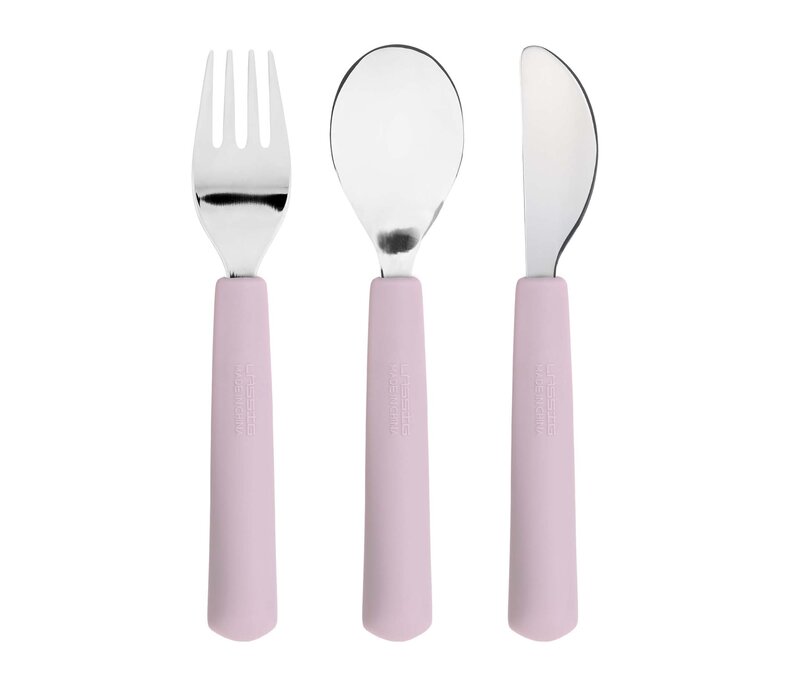 Cutlery with Silicone Handle 3 pcs Heart lavender