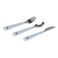 Cutlery with Silicone Handle 3 pcs Smile sky blue