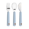Lässig Cutlery with Silicone Handle 3 pcs Smile sky blue