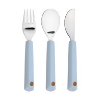 Cutlery with Silicone Handle 3 pcs Smile sky blue
