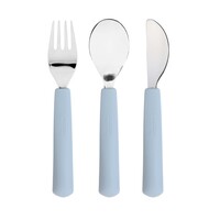 Cutlery with Silicone Handle 3 pcs Smile sky blue