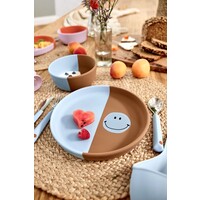 Cutlery with Silicone Handle 3 pcs Smile sky blue