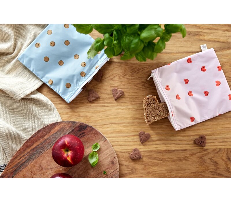 Snack Bag 2 pcs Happy Rascals Heart lavender