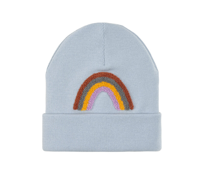 Merino beanie Rainbow light blue