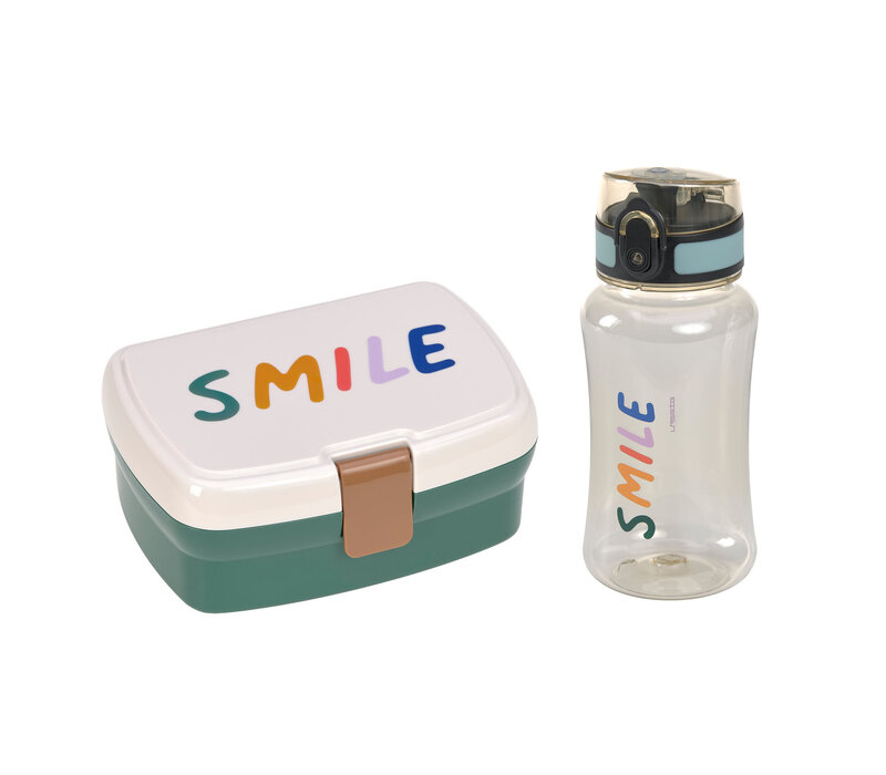 Lunch set Smile milky/ocean green