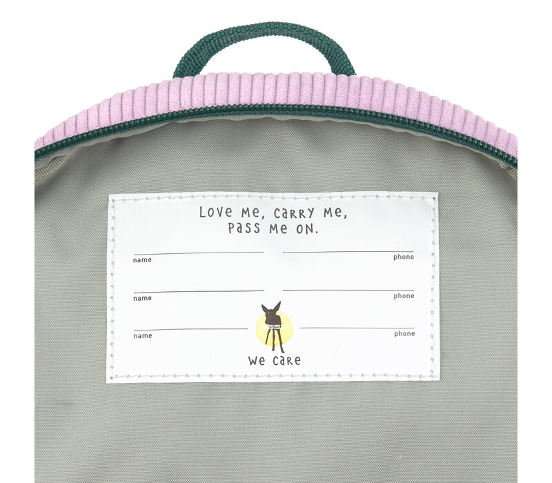 Tiny backpack cord Rainbow lilac