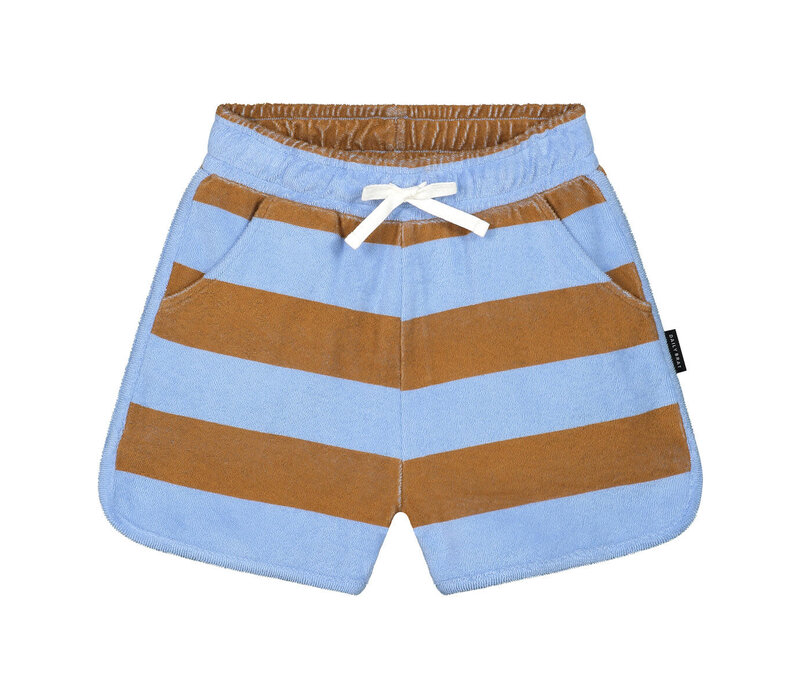 Striped towel shorts serenity blue