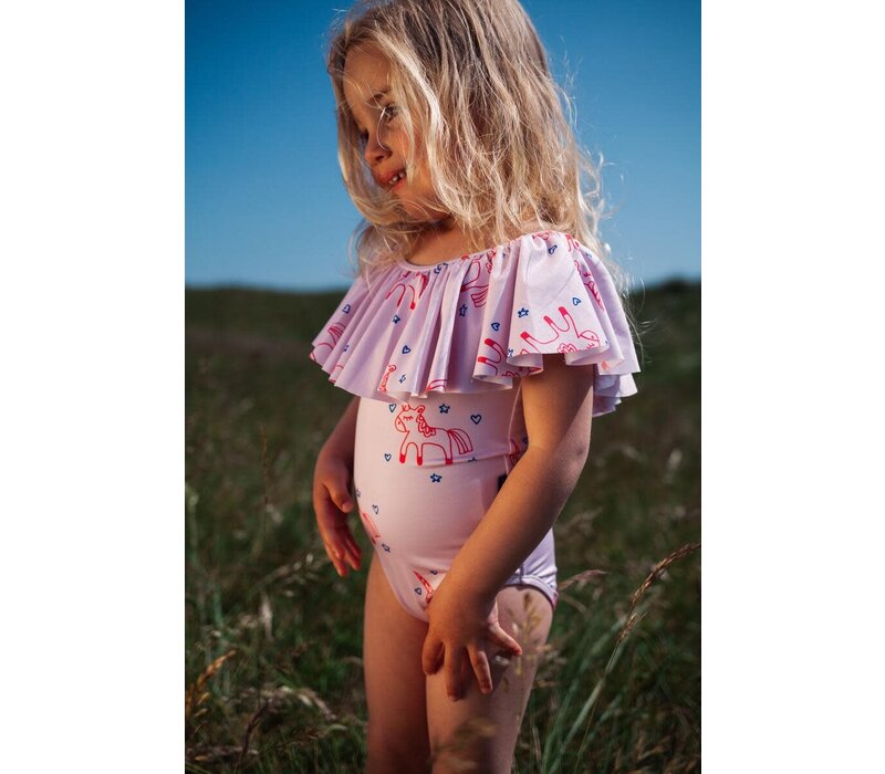 Sassy unicorn swimsuit pink a boo