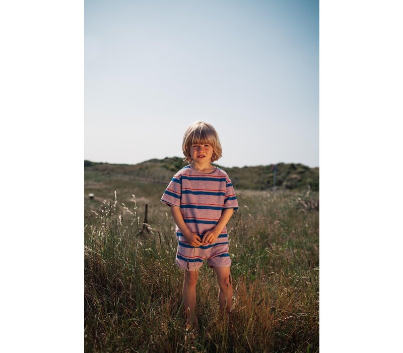 Striped towel shorts breezy lilac