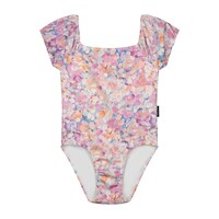 Painted flower swimsuit cloudy pastel