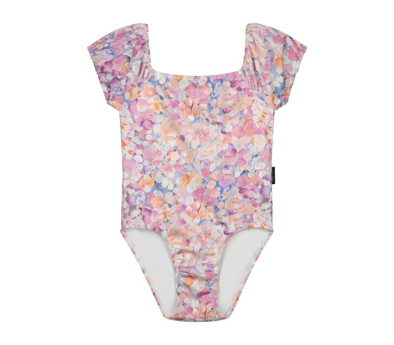 Painted flower swimsuit cloudy pastel