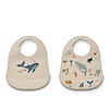 Liewood Tilda Printed Bib 2-Pack Sea creature/ Sandy