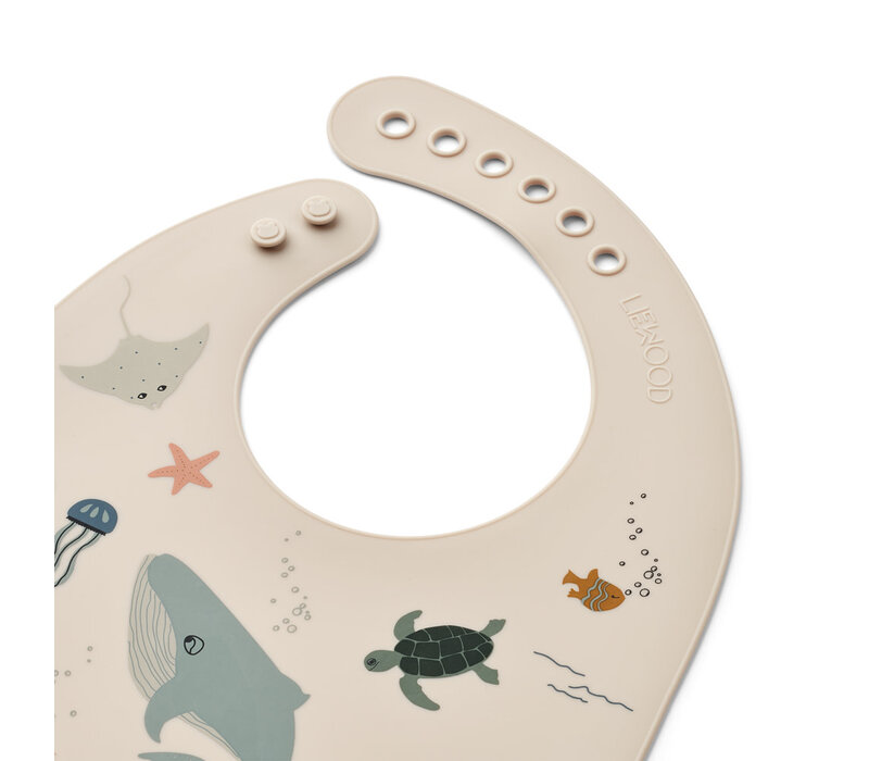 Tilda Printed Bib 2-Pack Sea creature/ Sandy