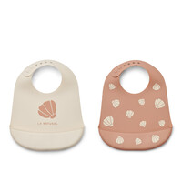 Tilda Printed Bib 2-Pack Shell/ Pale tuscany