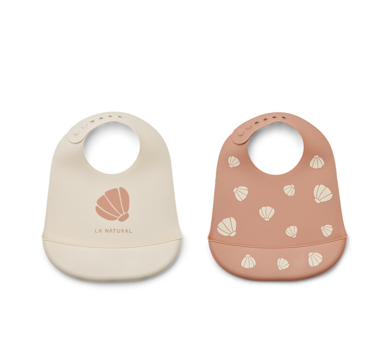 Tilda Printed Bib 2-Pack Shell/ Pale tuscany